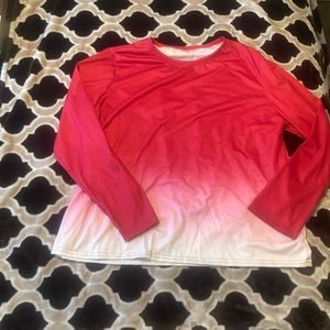 NWOT size 2XL unbranded pink ombre lightweight long sleeved shirt
